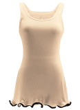 Summer Sleeveless Wave Curled Hem Slim Fit Dress Wholesale