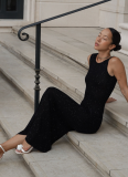 Sexy Slim Fit Glitter Sleeveless Backless Fishtail Beach Cover Up Dress