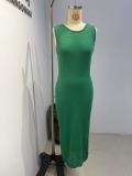 Sexy Slim Fit Glitter Sleeveless Backless Fishtail Beach Cover Up Dress
