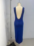 Sexy Slim Fit Glitter Sleeveless Backless Fishtail Beach Cover Up Dress