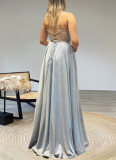 Fashion Women'S Temperament Sexy Suspender Backless Gold-Stamping Dress Wholesale