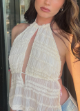 Summer Backless Beautiful Beach Vacation Hot Girl Tops Wholesale