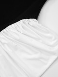 Slim Fit Sleeveless Halter Neck Backless Side Drape Midi Dress