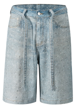 Loose 5-Point Hot Diamond Denim Shorts Wholesale