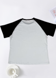 Summer Black And White Stitching Letter Printing Ladies Short-Sleeved T-Shirt Wholesale