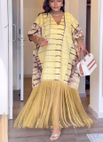 Casual Loose Printed Tassel Skirt Dress