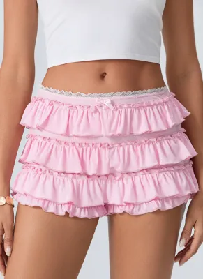 New Sexy Hot Girl Multi-layer Cake Pants Multi-color Lace Shorts
