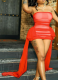 Sexy Solid Color Sleeveless Tube Top Short Dress With Ribbon