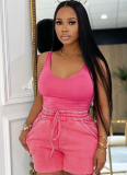 Sexy Women'S Vest Washed Shorts Casual Two-Piece Set Wholesale