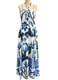 Summer Strapless Tube Top Printed Mid-Length Dress Wholesale