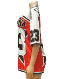 Fashion Retro Loose Casual T-Shirt Contrast Color Street Long Version Sports Jersey Wholesale