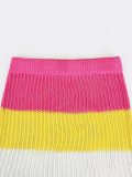 Fashionable Hand-crocheted Love Woolen Multi-color Slim Hip Skirt Two-piece Set