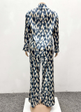 Fashion Printed Long Sleeve Shirt Trousers Two-Piece Set Women Wholesale