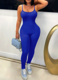 Simple And Comfortable Ribbed Suspender Backless Hip-Lifting Jumpsuit