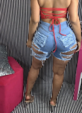 Casual Ripped Stretch Denim Shorts