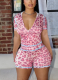 Casual Leopard Print Zipper Hooded Print Contrast Tight Two-piece Suit