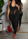 Sexy Halterneck Mesh Backless Swimsuit Nightclub Jumpsuit