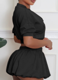 Fashionable Casual Exposed Cardigan Top Short Skirt Sports Two-Piece Suit