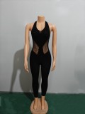 Sexy Halterneck Mesh Backless Swimsuit Nightclub Jumpsuit