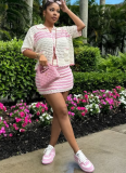 Casual Loose Fit Knitted Small Suit Beach Skirt Suit