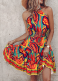 Fashionable Sexy Off-shoulder Halter Neck Women's Dress