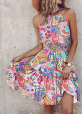 Fashionable Sexy Off-shoulder Halter Neck Women's Dress