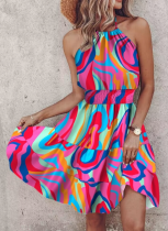 Fashionable Sexy Off-shoulder Halter Neck Women's Dress