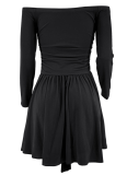 Long Sleeve One Shoulder Party Irregular Dress