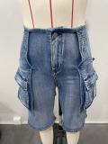 New Casual Workwear Retro Denim Shorts
