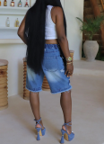 Fashion Loose Casual Zipper Large Pocket Tassel Shorts