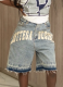 New Retro Street Style Graffiti Denim Shorts For Women