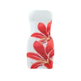 Sexy Women's Tube Top Flower Print Slim Fit Hip Short Dress