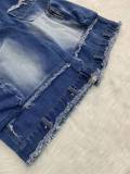 Fashion Loose Casual Zipper Large Pocket Tassel Shorts