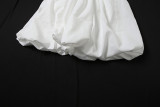 Sexy V-neck Solid Color Slim Fit Fluffy Short Dress