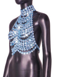 Sexy Hollow Hot Girl Vest Jeweled Navel Top