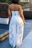 Sexy Hollow Tube Top Sleeveless Split Two Piece Suit