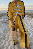 Casual Seaside Tropical Print Women's Shirt Set