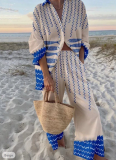 Casual Seaside Tropical Print Women's Shirt Set