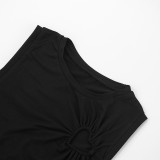 New Style Heart Hollow Design Sleeveless Top and Trousers Suit