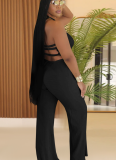 Fashion Summer Thin Knitted Sleeveless Solid Color Jumpsuit For Women
