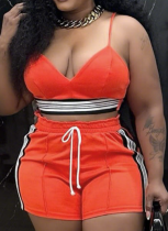 Casual Sexy Tight Suspender Top Shorts Comfortable Two-Piece Suit For Women