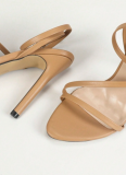 Fashionable Multi-strap Cross Ankle Strap Buckle Open Toe Round Toe Stiletto Sandals