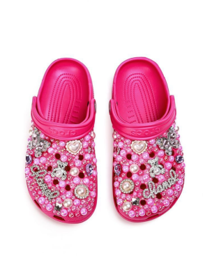 Fashionable Pearl Rhinestone Beach Women's Hole Slippers