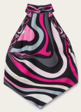 New Printed Satin Halter Top Irregular Skirt Two-Piece Set