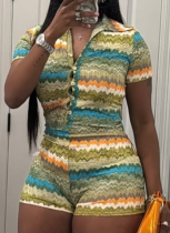 New Mixed Color Stripe Sexy Fashion Jumpsuit For Women