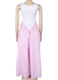 Fashionable Suspenders Plaid Print Loose Dress For Women