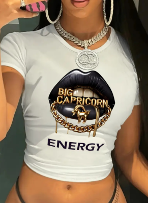 New Round Neck Printed Short T-Shirt