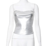 Fashionable Bra Style Tube Top With Tight Waist