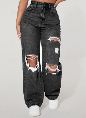 Ripped Street Loose Casual High Waist Jeans Hot Girls