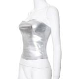Fashionable Bra Style Tube Top With Tight Waist